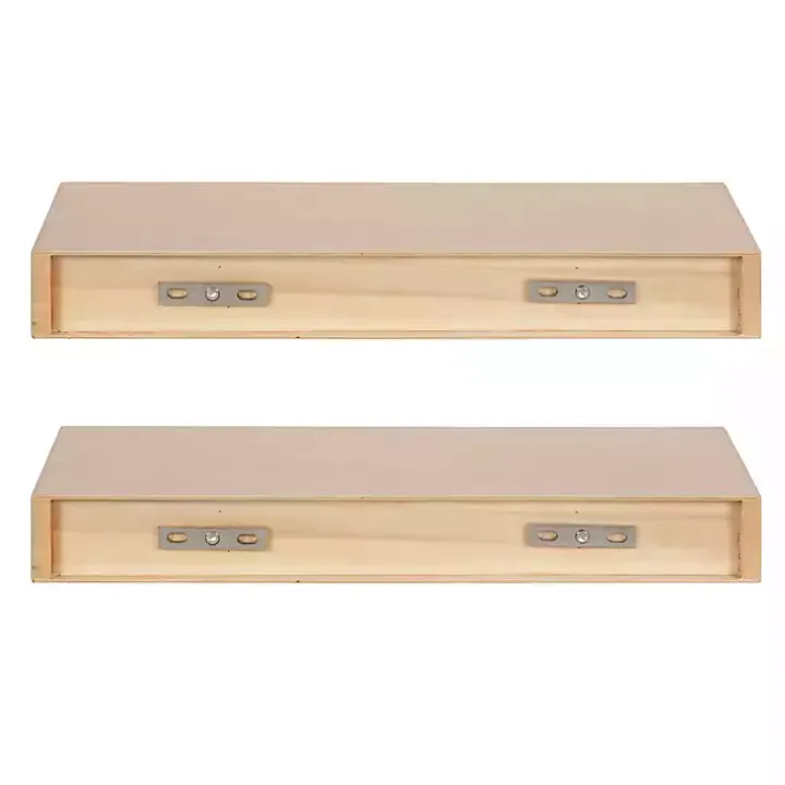 Natural Wood 2-pc. Floating Shelves, 18 in.