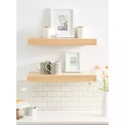 Natural Wood 2-pc. Floating Shelves, 24 in.