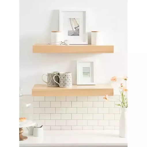 Natural Wood 2-pc. Floating Shelves, 24 in.
