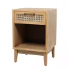 Natural Wood Rattan Nightstand