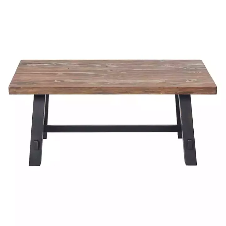 Natural Wood Sawhorse Coffee Table, 42x24 in.
