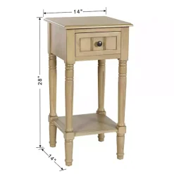 Natural Wood Square Hampton Accent Table