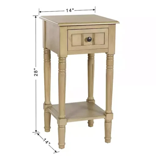 Natural Wood Square Hampton Accent Table