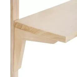 Natural Wood Traditional Two-Tiered Wall Shelf
