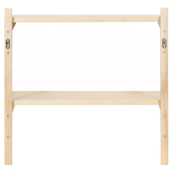 Natural Wood Traditional Two-Tiered Wall Shelf