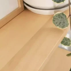 Natural Wood Traditional Two-Tiered Wall Shelf