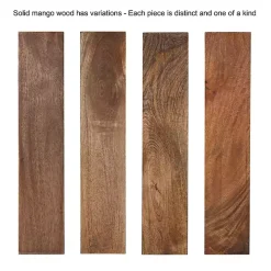 Natural Woodgrain Round Wall Mirror