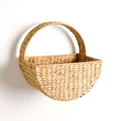 Natural Woven Basket Wall Shelf