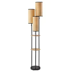 Natural Woven Shade Trio Rowan Floor Lamp