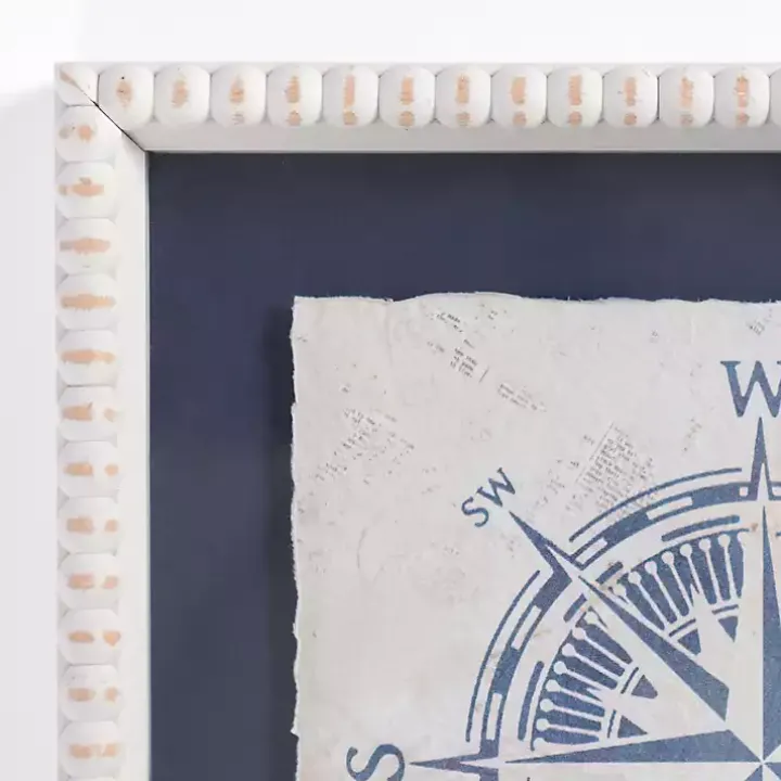 Nautical Icons Beaded Framed Art Prints, Set of 2