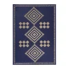 Navy and Tan Kilim Washable Area Rug, 5x7