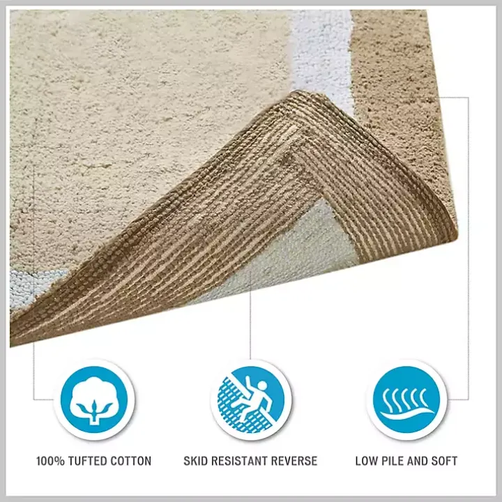 Navy Blue Border Cotton Bath Runner