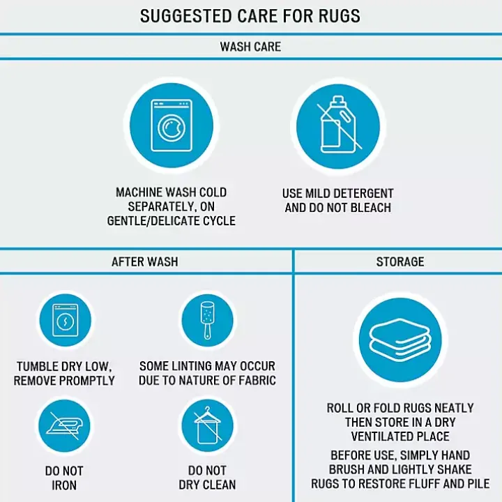 Navy Blue Border Cotton Bath Mat, 27x45