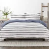 Navy Blue Echo Stripe 2-pc. Twin Duvet Cover Set