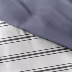 Navy Blue Echo Stripe 2-pc. Twin Duvet Cover Set