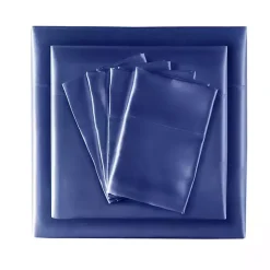 Navy Blue Satin 6-pc. Full Sheet Set