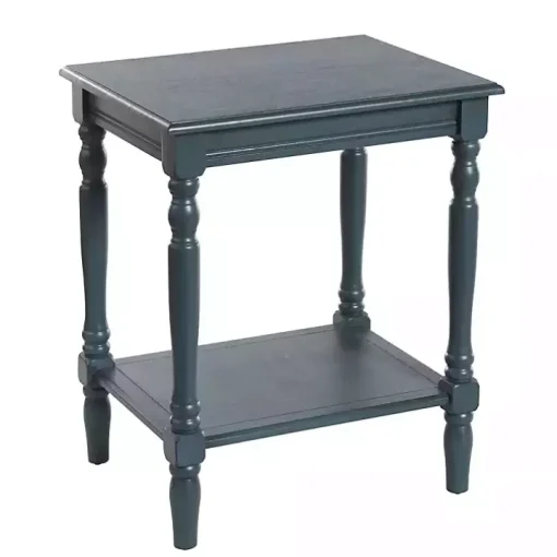 Navy Blue Wood Sybil Accent Table