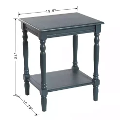 Navy Blue Wood Sybil Accent Table