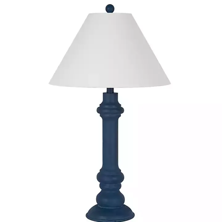 Navy Coastal Ariel Table Lamps, Set of 2