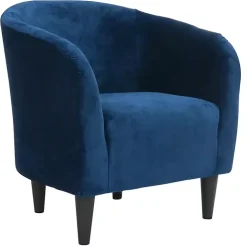 Navy Curved Tub Accent Chair