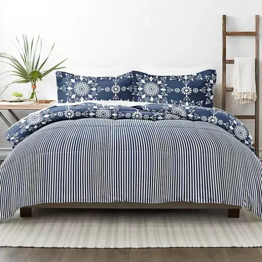 Navy Daisy Medallion Twin 3-pc. Comforter Set