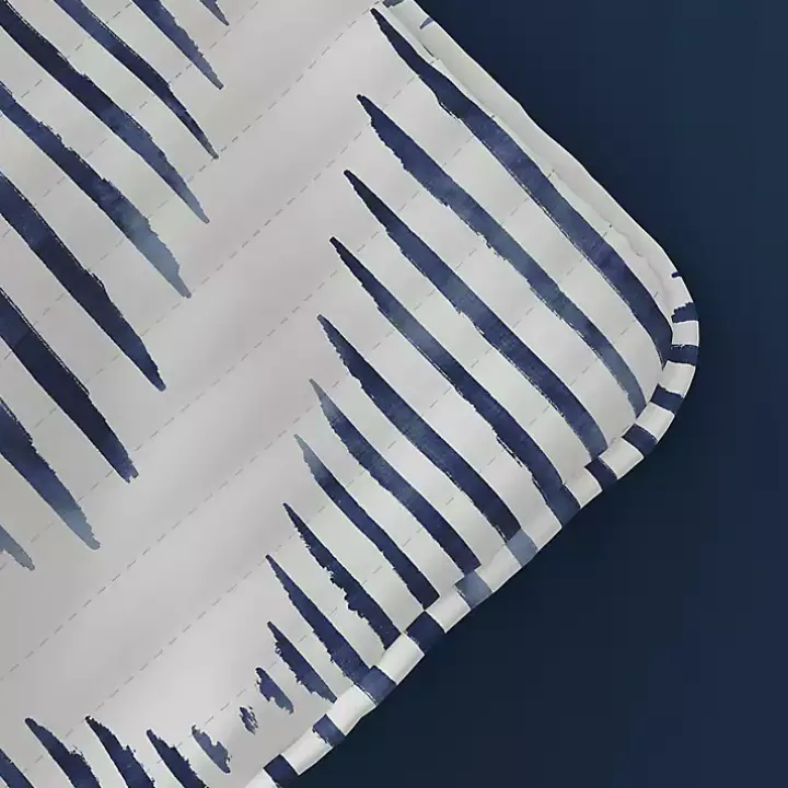 Navy Diamond Line Reversible 2-pc. Twin Quilt Set