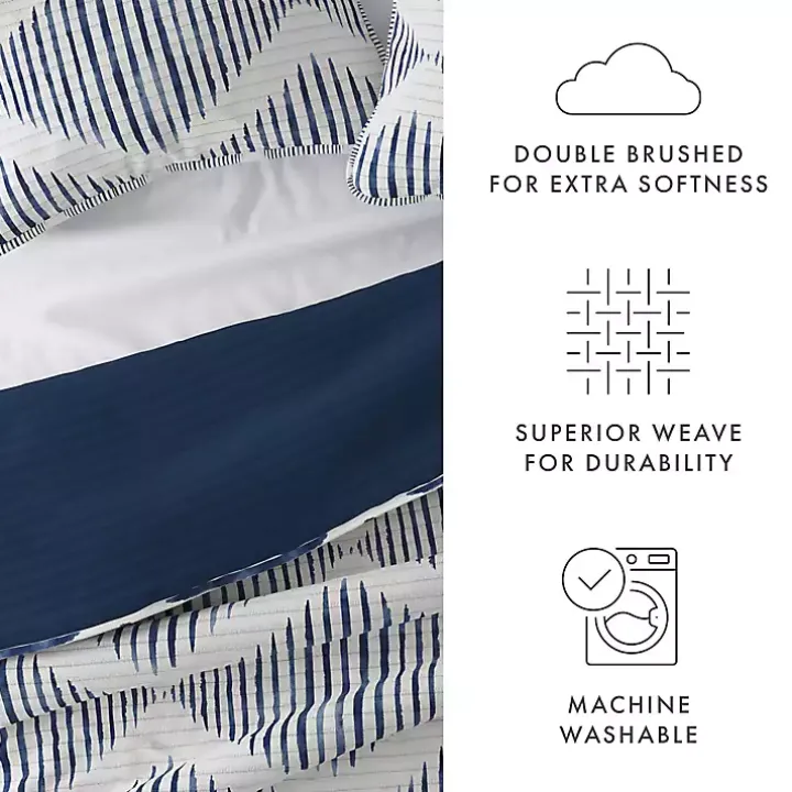 Navy Diamond Line Reversible 2-pc. Twin Quilt Set