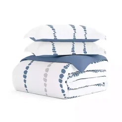 Navy Dots Reversible 3-pc. Queen Duvet Cover Set