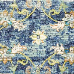 Navy Faded Floral Area Rug, 8x10