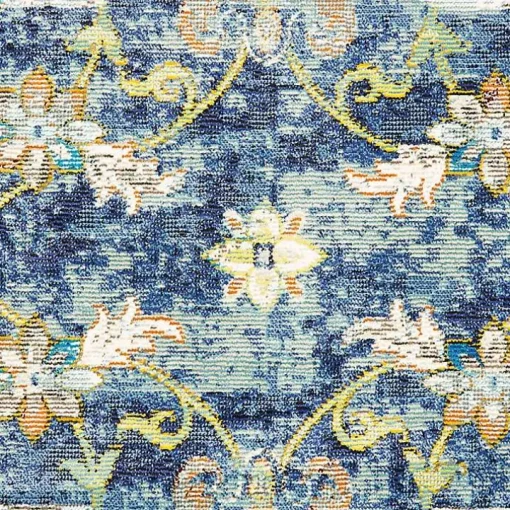 Navy Faded Floral Area Rug, 8x10