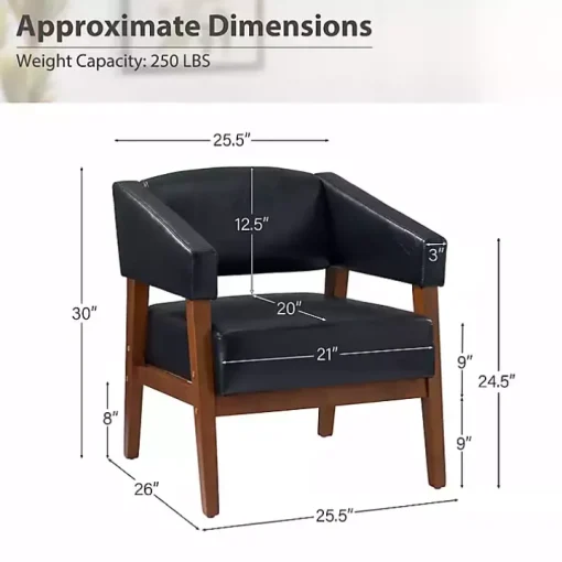 Navy Faux Leather Nicki Accent Chair