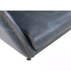 Navy Faux Leather Scoop Accent Chair