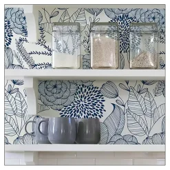 Navy Floral Garden Peel & Stick Wallpaper