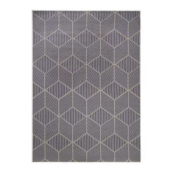 Navy Geometric Washable Area Rug, 5x7