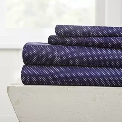 Navy Hearts 4-pc. California King Sheet Set