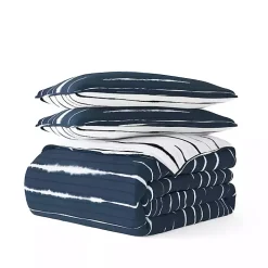 Navy Linear Reversible 3-pc. King Quilt Set