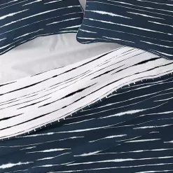 Navy Linear Reversible 2-pc. Twin Quilt Set