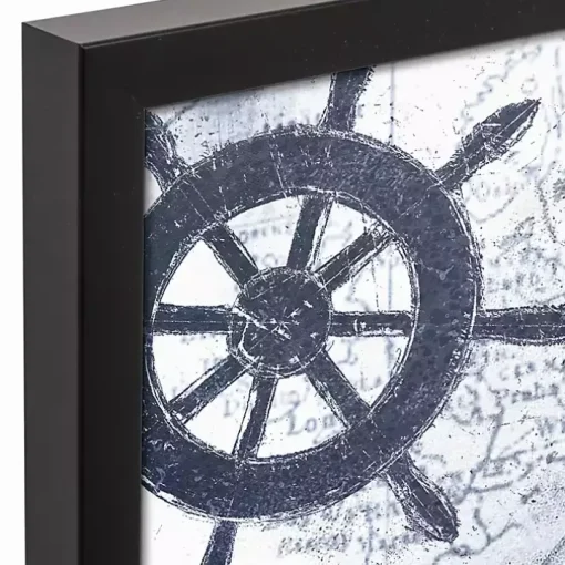 Navy Nautical Framed Canvas Art Print