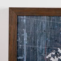 Navy Old World Map Framed Art Print