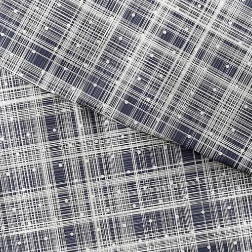 Navy Plaid Polka Dot 2-pc. Twin Duvet Cover Set