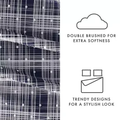 Navy Plaid Polka Dot 3-pc. Twin Sheet Set