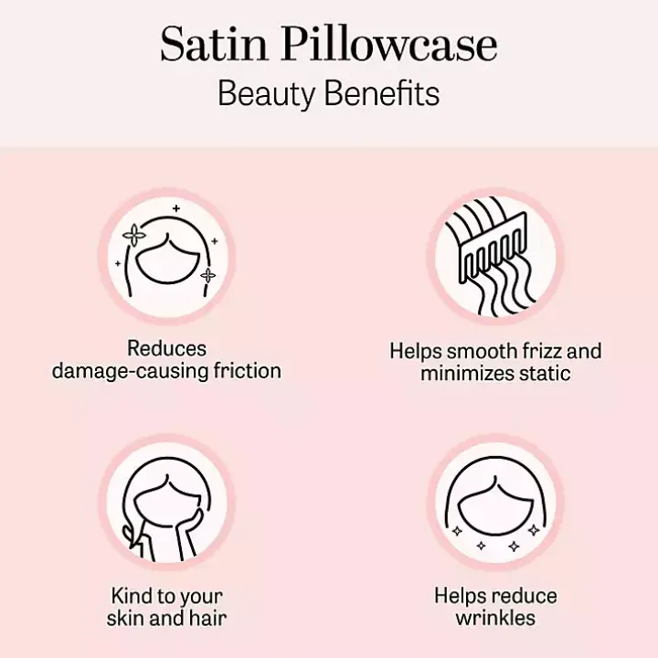 Navy Satin Standard 2-pc. Pillow Case Set