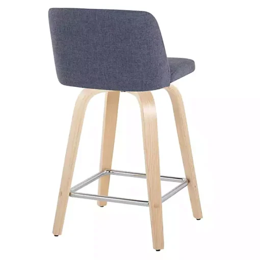 Navy Torino Upholstered Counter Stools, Set of 2