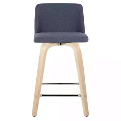 Navy Torino Upholstered Counter Stools, Set of 2
