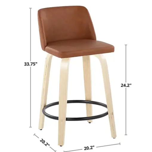 Navy Torino Upholstered Counter Stools, Set of 2