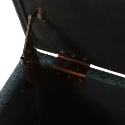 Navy Tufted Upholstered Storage Ottoman