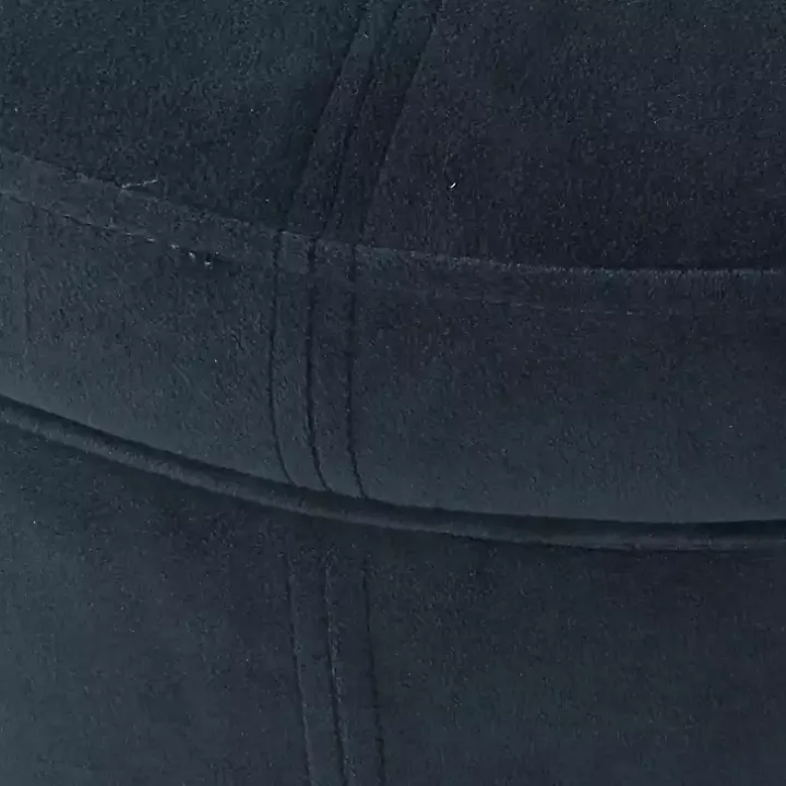 Navy Velvet Upholstered Round Storage Ottoman