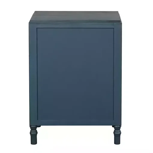 Navy Wood 3-Drawer Layla Nightstand