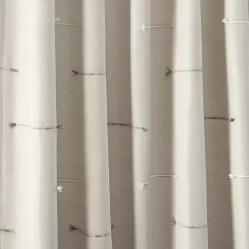 Neutral Clipped Stripe Curtain Panel Set, 84 in.