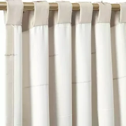 Neutral Clipped Stripe Curtain Panel Set, 84 in.